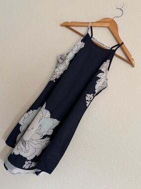 Navy Floral Slip Mini Dress